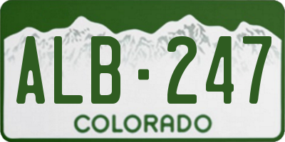 CO license plate ALB247