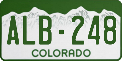 CO license plate ALB248