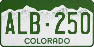 CO license plate ALB250