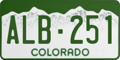 CO license plate ALB251