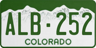 CO license plate ALB252