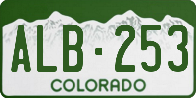 CO license plate ALB253