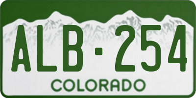 CO license plate ALB254