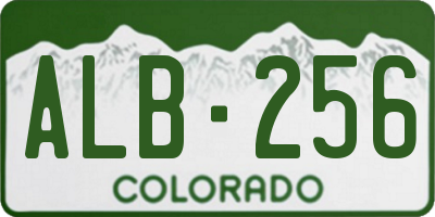 CO license plate ALB256
