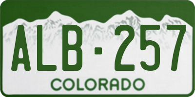 CO license plate ALB257