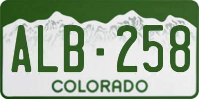 CO license plate ALB258