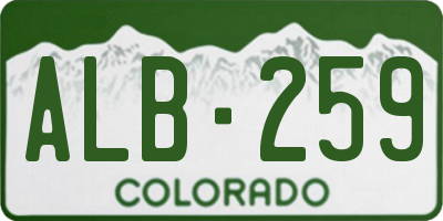 CO license plate ALB259