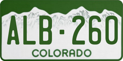 CO license plate ALB260