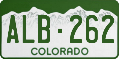 CO license plate ALB262