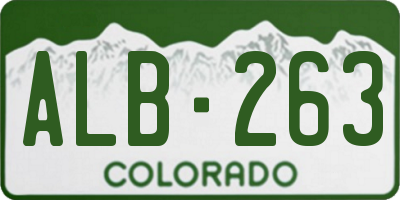 CO license plate ALB263