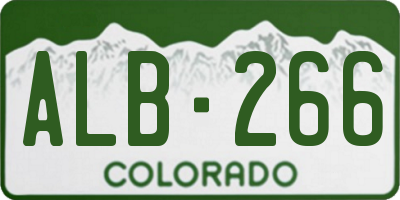 CO license plate ALB266