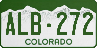 CO license plate ALB272