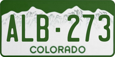 CO license plate ALB273