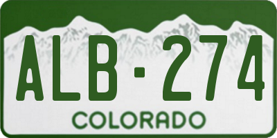 CO license plate ALB274