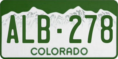CO license plate ALB278