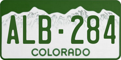 CO license plate ALB284