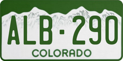 CO license plate ALB290