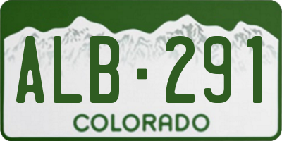 CO license plate ALB291