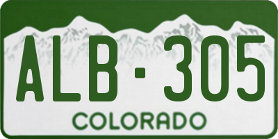 CO license plate ALB305