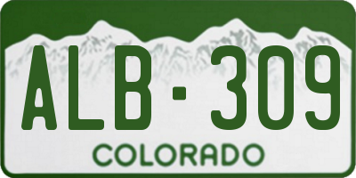 CO license plate ALB309