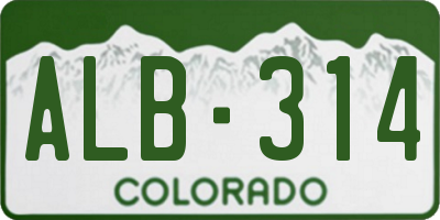 CO license plate ALB314