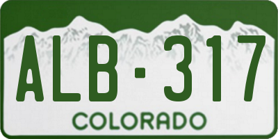 CO license plate ALB317