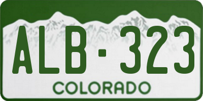 CO license plate ALB323