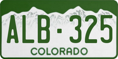 CO license plate ALB325