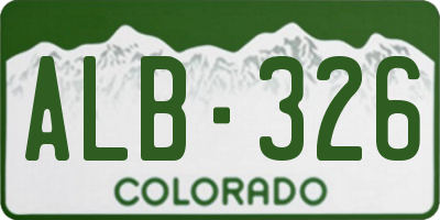 CO license plate ALB326