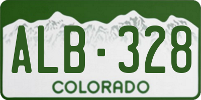 CO license plate ALB328