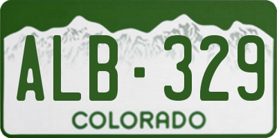 CO license plate ALB329