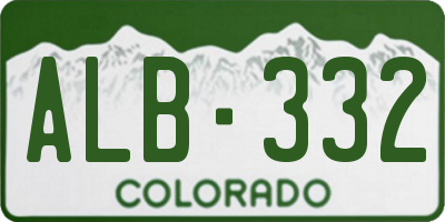CO license plate ALB332