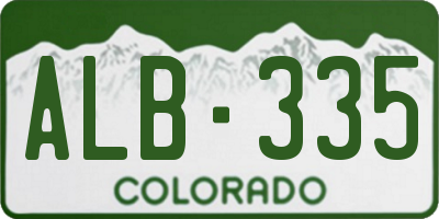CO license plate ALB335