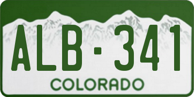CO license plate ALB341