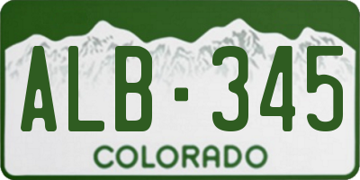CO license plate ALB345