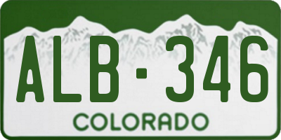 CO license plate ALB346