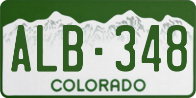 CO license plate ALB348