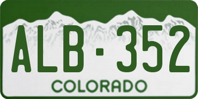 CO license plate ALB352