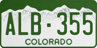 CO license plate ALB355