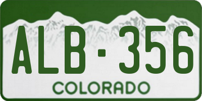 CO license plate ALB356