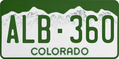 CO license plate ALB360