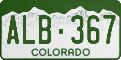 CO license plate ALB367