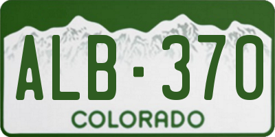 CO license plate ALB370