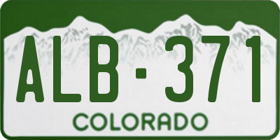 CO license plate ALB371