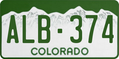 CO license plate ALB374