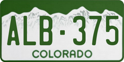 CO license plate ALB375