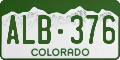 CO license plate ALB376