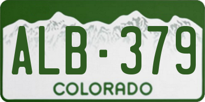 CO license plate ALB379