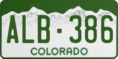 CO license plate ALB386