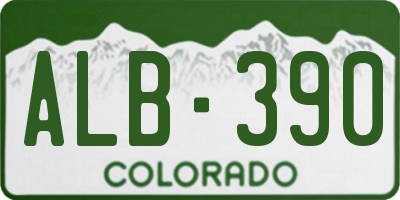 CO license plate ALB390